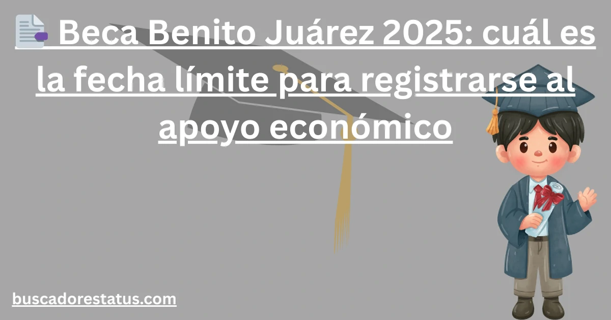 📑 Beca Benito Juárez 2025 cuál es la fecha límite para registrarse al apoyo económico